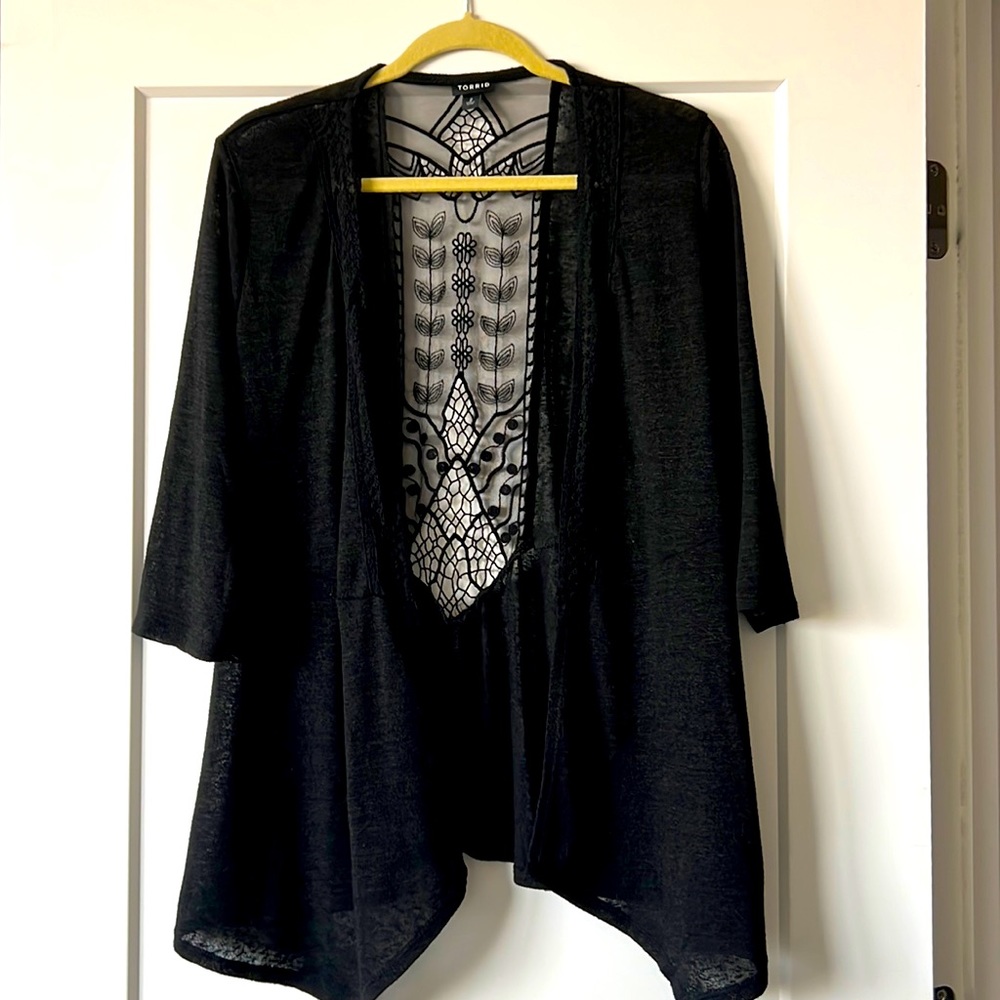 Black lace cardigan
